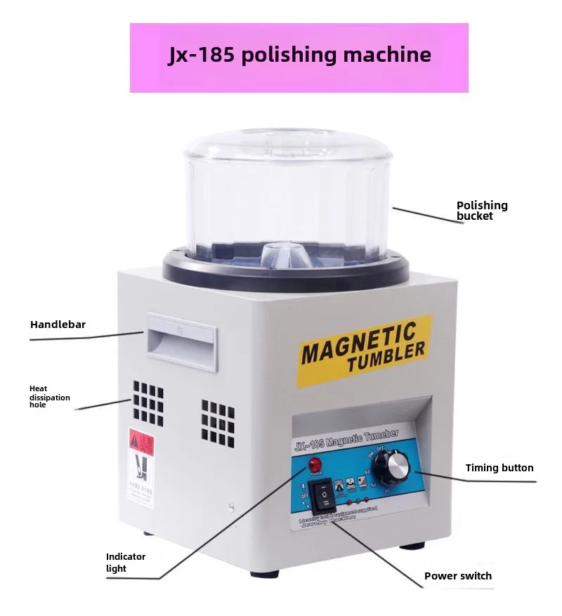 Máquina pulidora magnética eléctrica, limpieza, pulido, equipo de desbarbado magnético, joyería, máquina pulidora magnética