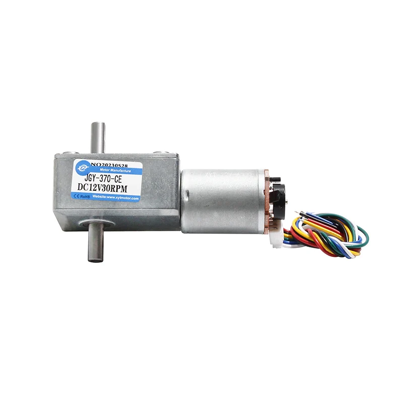 

JGY-370 Turbo Worm Micro DC Geared Twin Shaft Motor Low Speed Small Motor 12V24V Encoder 6rpm-3000rpm