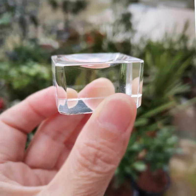 1Pcs Transparent Glass Square Dimple Crystal Ball Display Bases Table Holder Stand Home Decor Ornaments Sphere Gift Paperweight