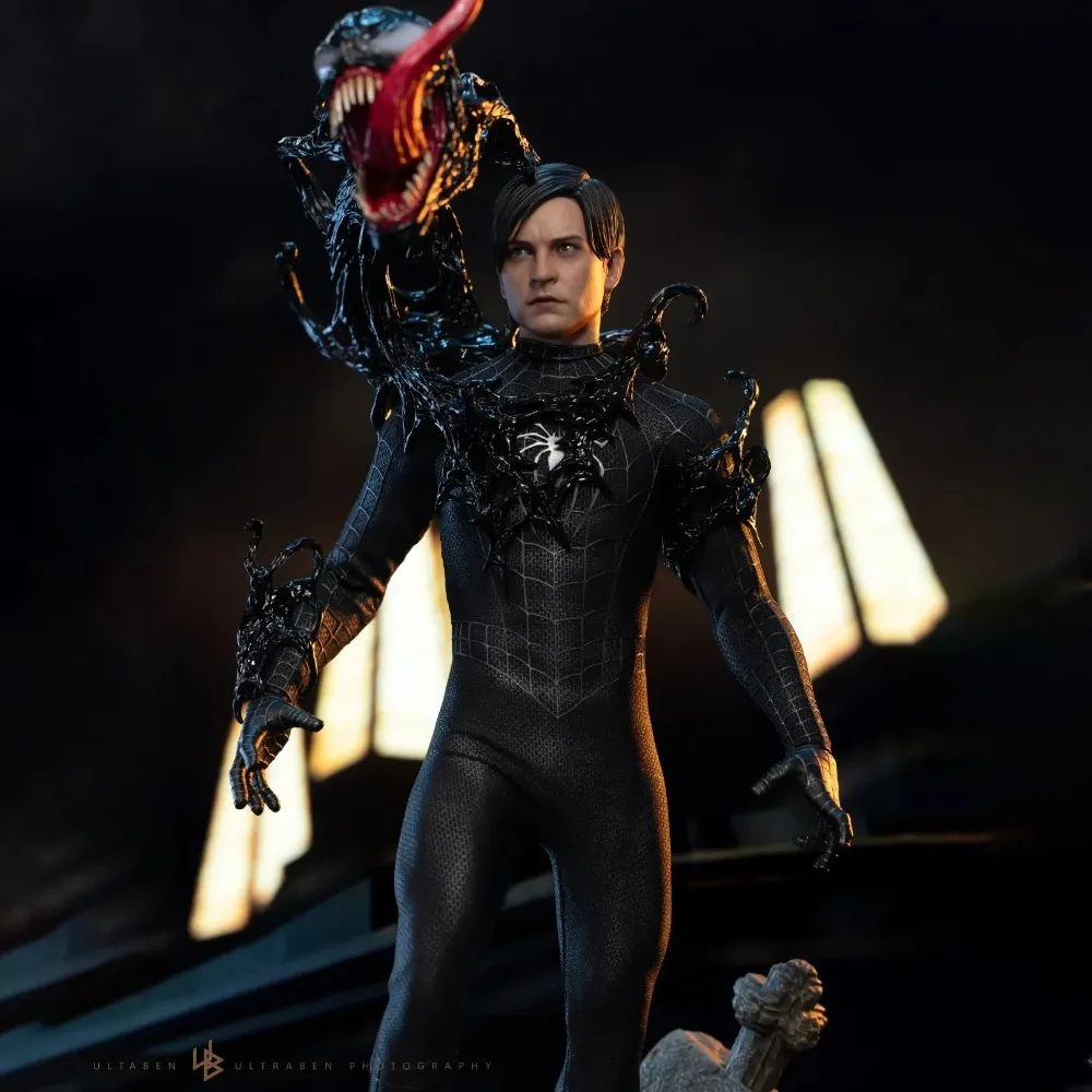 

HotToys HT 1/6 MMS727 MMS728 SpiderMan Action Figure Speical Version Black Suit Movable 12 Full Tobey Collection Anime Model Toy