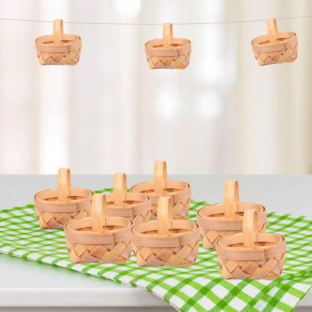 

18pcs Mini Woven Baskets Small Storage Candy Holders Kids Picnic Gift Decoration Portable Party Favors Unique Rustic Decorative