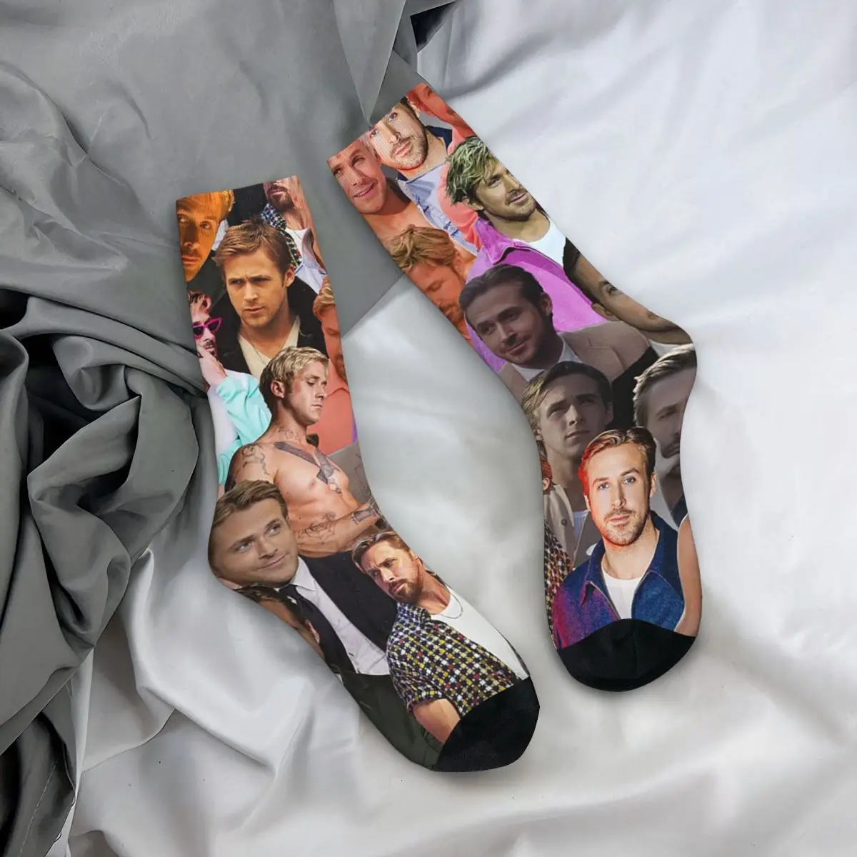 

All Seasons Crew Stockings Ryan Gosling Photo Collage Socks Funny Long Socks Accessories for Men Women Gifts