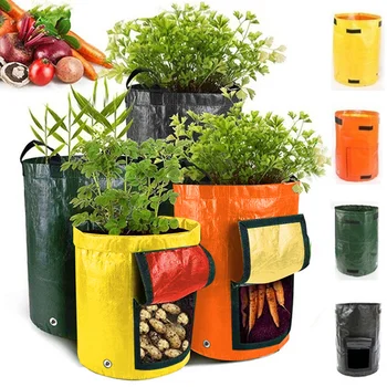 12 แกลลอน DIY Potato Planter ปลูกคอนเทนเนอร์ผักสวน Jardineria Thicken สวนหม้อปลูกถุง