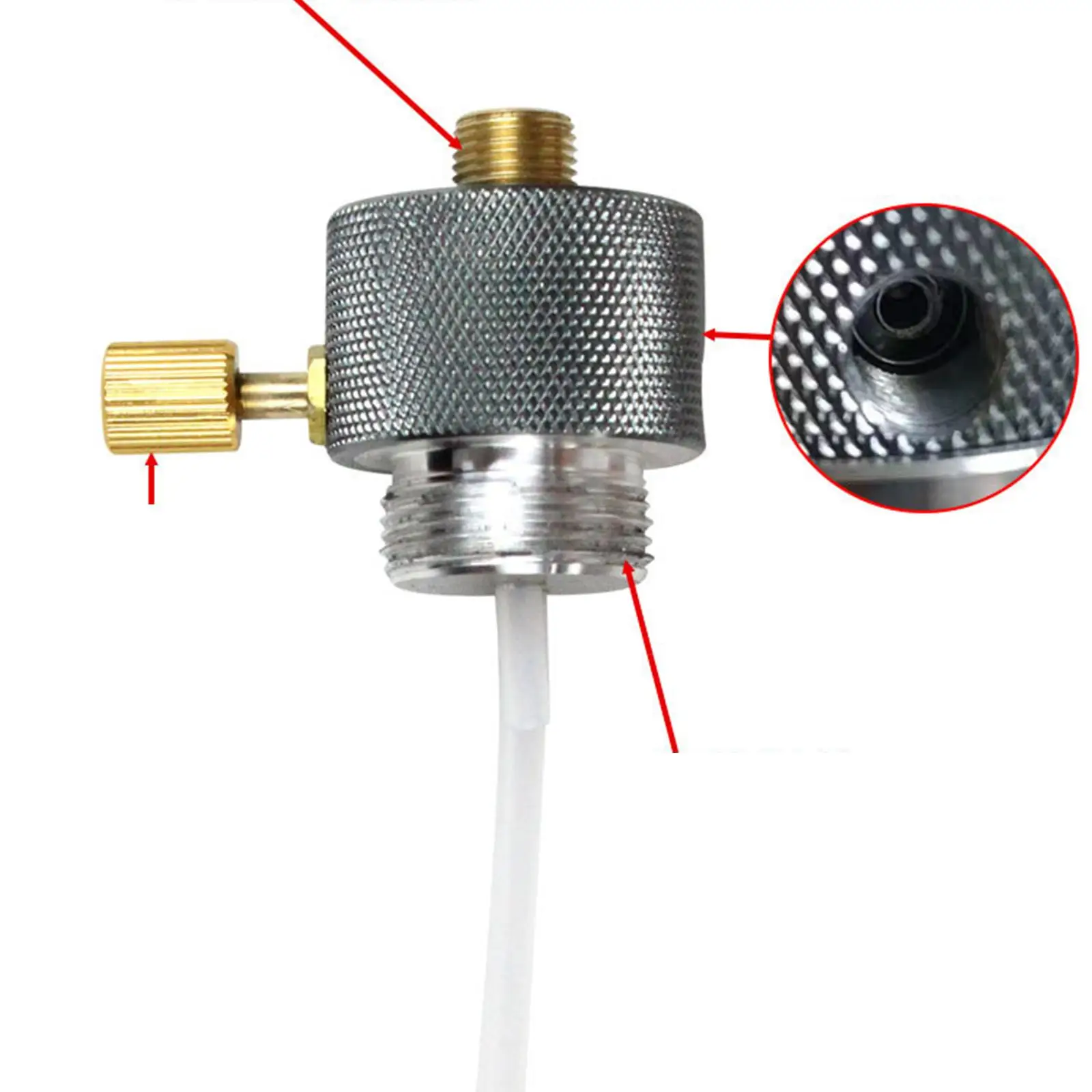 

Refillable Gas Tank Stainless Steel Empty Gas Cylinder Lightweight Fuel Container for Camping Stove Outdoor Activities