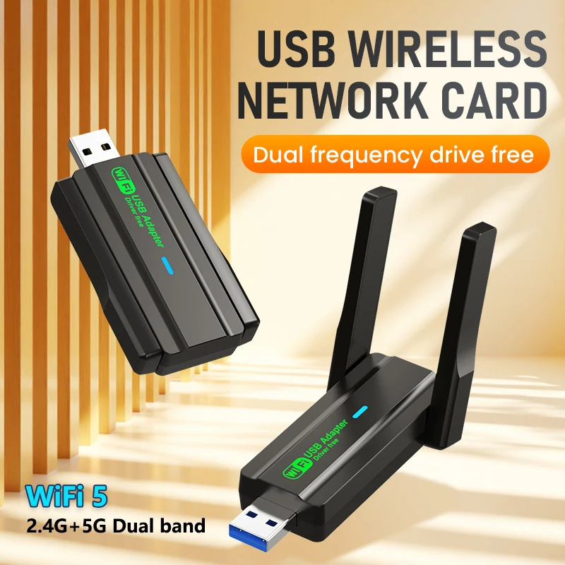 

Беспроводная сетевая карта Wi-Fi 5, 1300 м/650 Мбит/с, двухдиапазонный, 2,4G и 5 ГГц, высокоскоростной Wi-Fi-адаптер USB 3,0, драйвер, бесплатно для настольного ноутбука