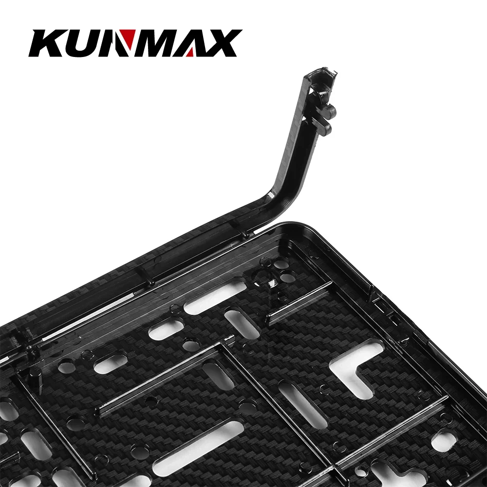 2PCs Carbon Style Black European License Plate Frame Auto Accessory Waterproof Holder with Mounting License Plate