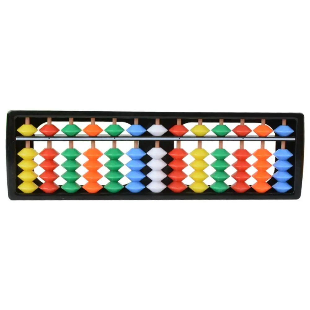Durable Plastic Plastic Abacus 13 Digits Multicolor Calculation Rack Rectangle Calculation Bead Intelligence Development