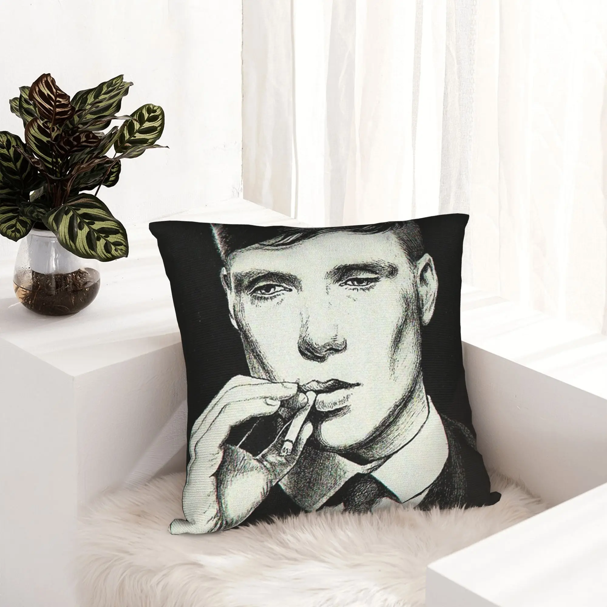 P-Peaky Blinders Tommy Shelby Pillowcase Printing  Cushion Cover Gift Shelby Brothers Pillow Case Cover Sofa Wholesale 45X45cm