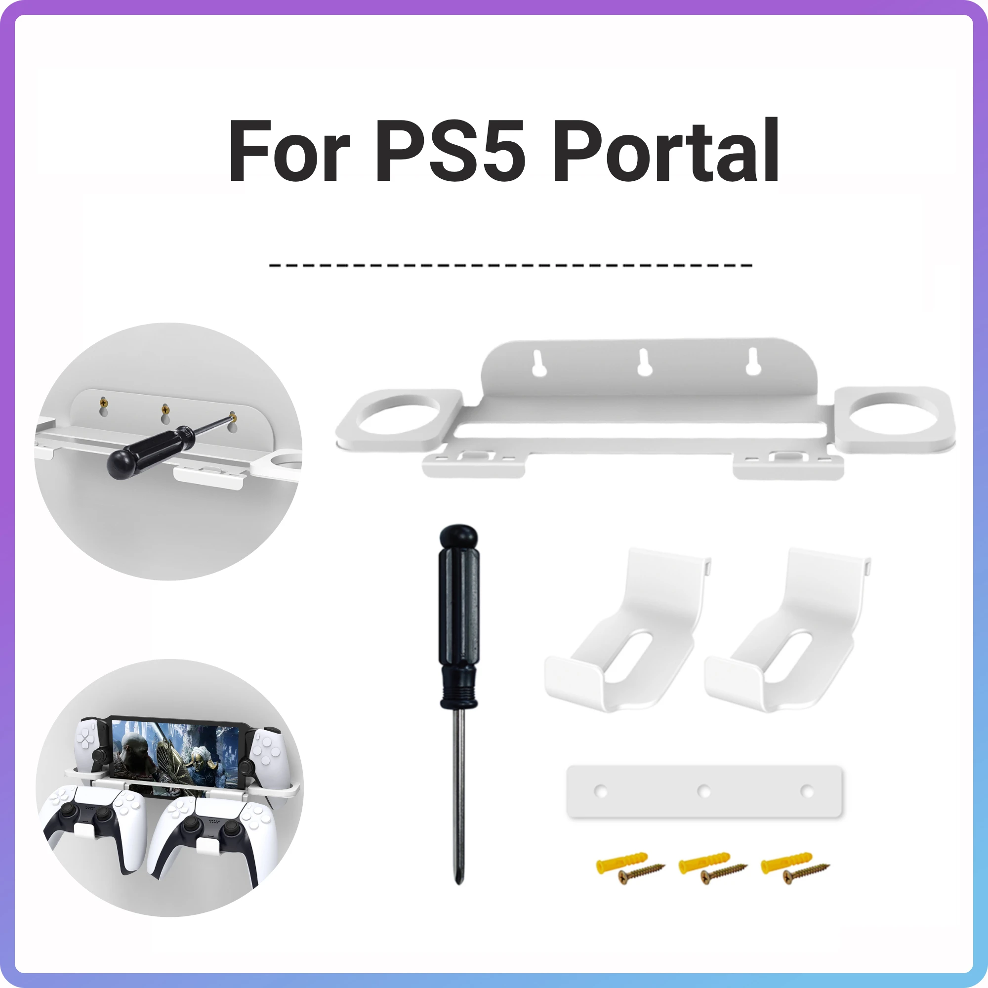 For PS5 Wall Mounting Storage Stand Controller Holder Gamepad Hanger Shelf For PS5 Portal Gaming Console Bracket Game Accessorie