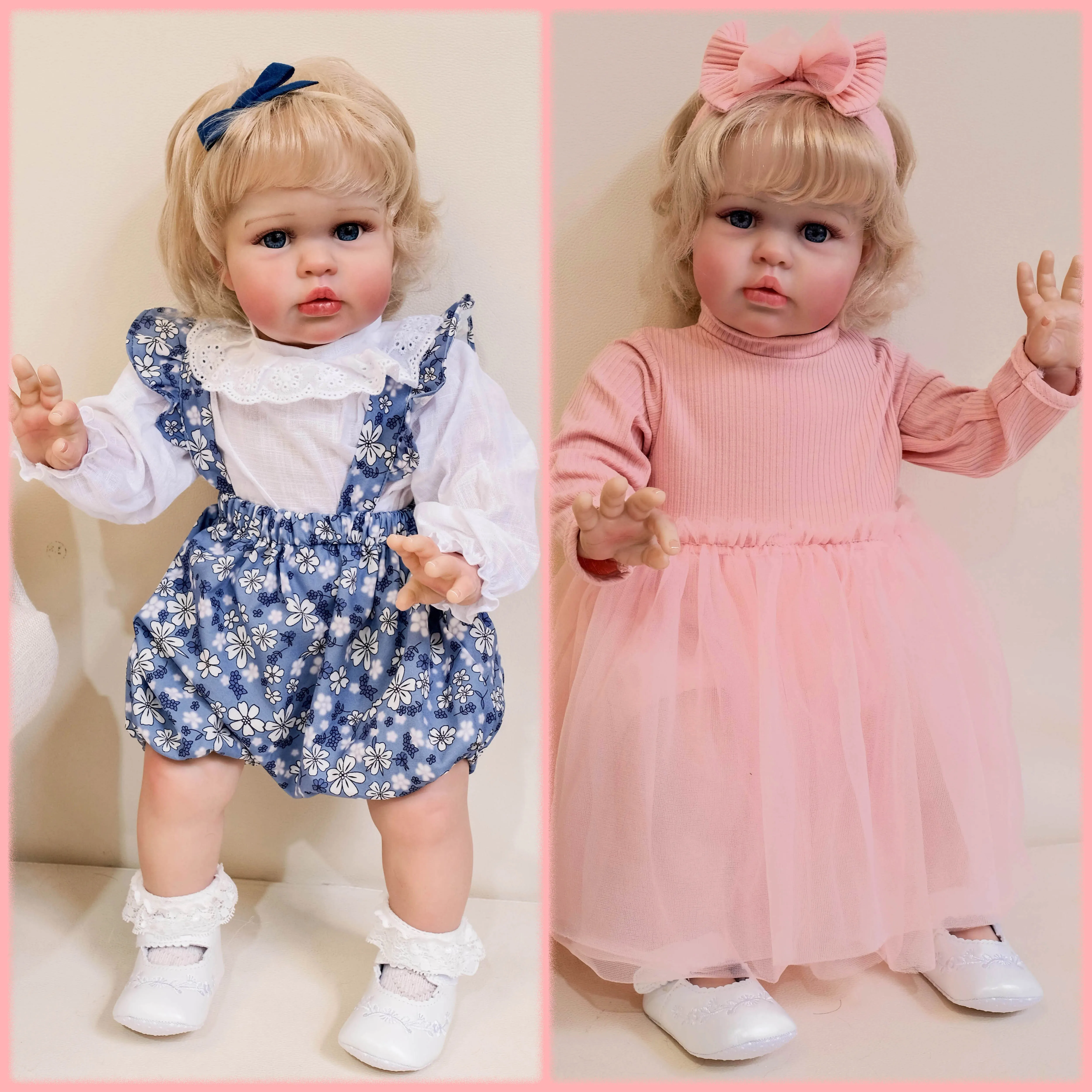 22inch Lifelike Reborn Ellie Doll Soft Cloth Body Toddler Princess Multiple Layers Painting 3D Skin With Hand Root Hair Art Doll