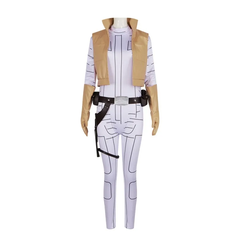 

Halloween Costumes Princess Leia Cosplay Jumpsuits Anime Alderaan Planet Leia Organa Solo Tight Clothing Women's Combat Bodysuit