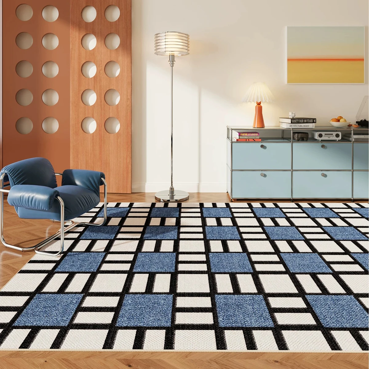 Dopamine Living Room Carpet Geometric Pattern Light Luxury Large Area Rug for Bedroom Mat Coffee Tables Rugs Home Decoration 러그