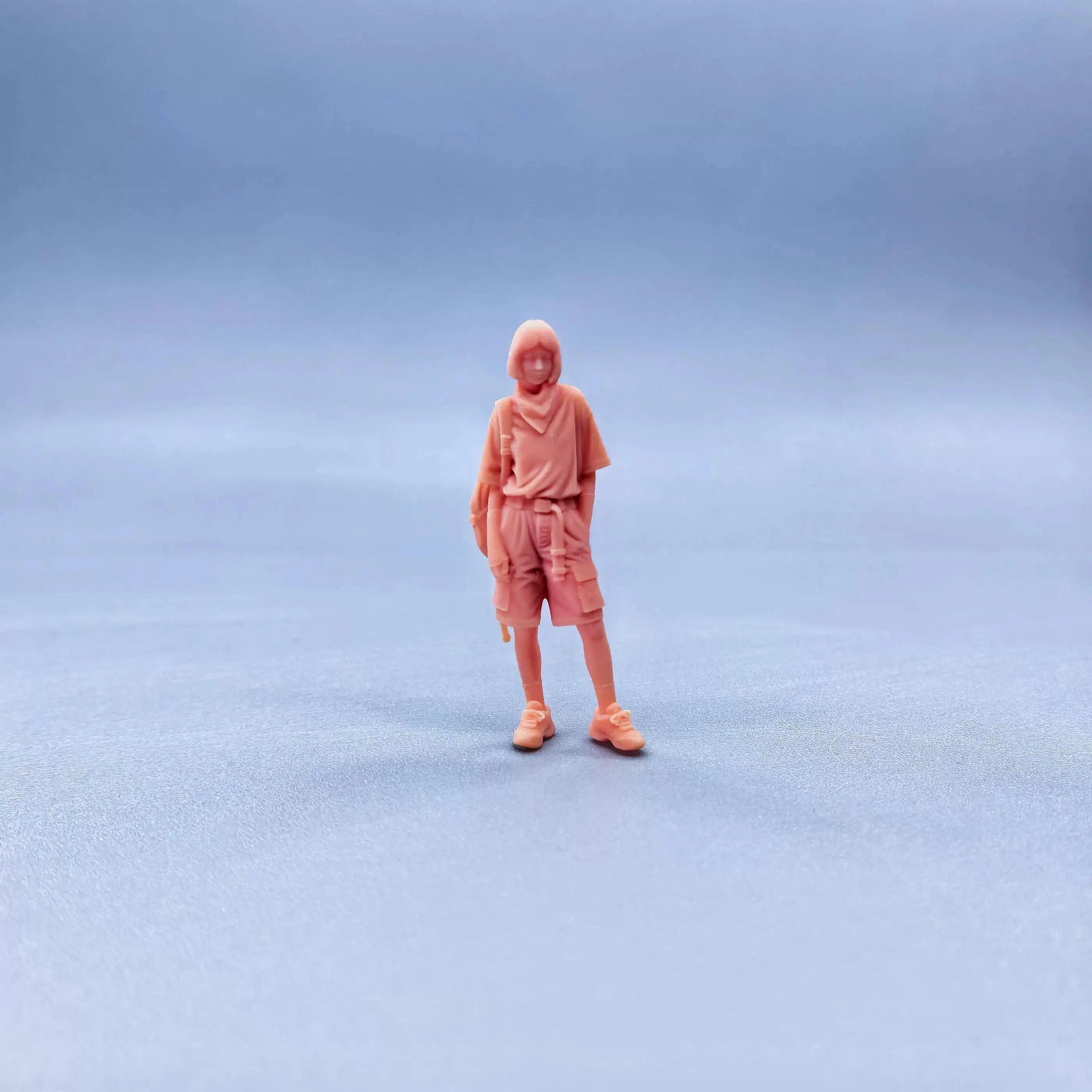 1/64 1/43 Figurines Scale Model Resin Confident Shoulder Backpack Female Uncolored Miniatures Diorama Hand-painted W707