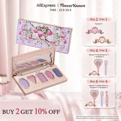Flower Knows Strawberry Rococo Series Five-Color Eyeshadow Palette
