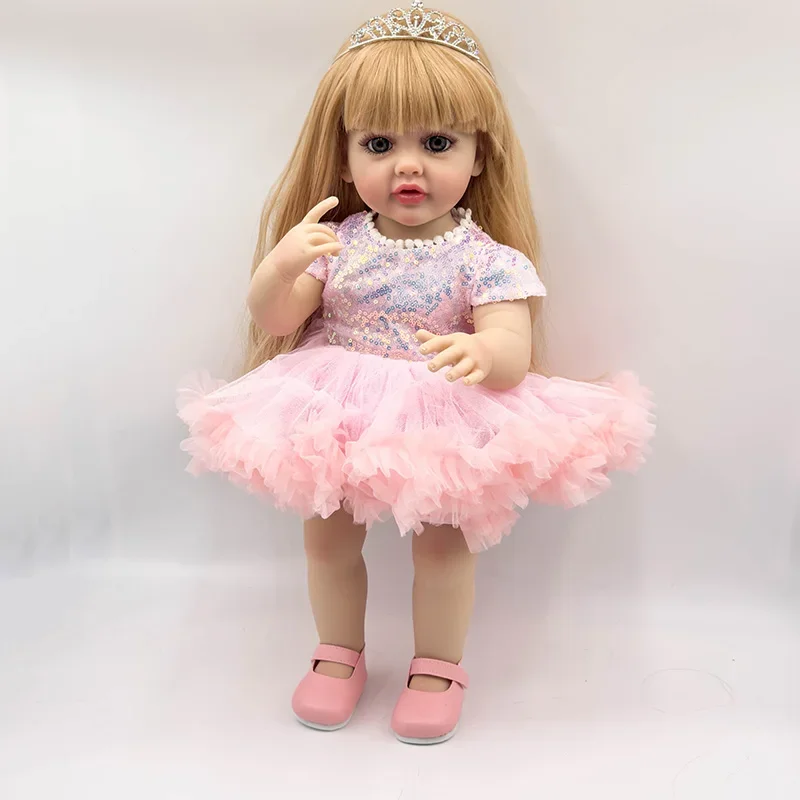 55CM Princess full body Betty soft silicone vinyl Reborn Toddler Girl lifelike Baby Doll Christmas Gift for Grils