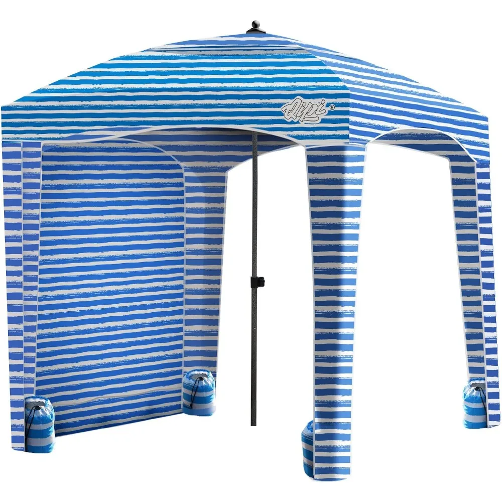 Cabina da spiaggia-tettuccio da spiaggia facile da installare, impermeabile, portatile 6 'x 6', parete laterale inclusa, ombra