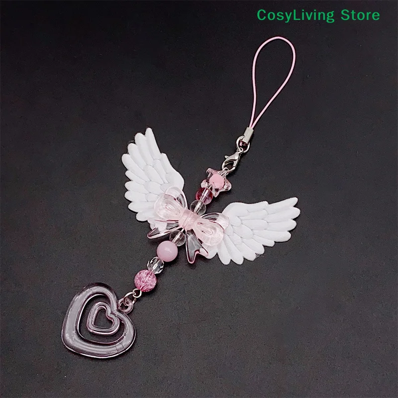 Lovely Wings Bow Heart Mobile Strap Phone Pendant Chain Party Gift Sets Fashion Sweet Keychain Bags Decorative Accessories Gifts image 4