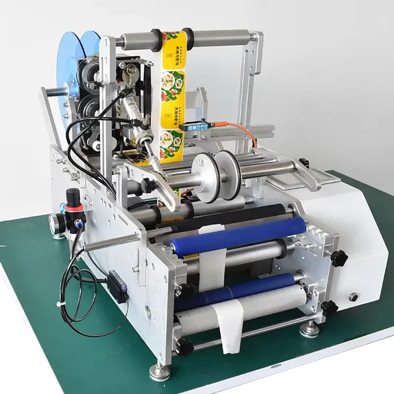 YWM Certificate Wine Double Side Sticker Round Water Semi-automatic Digital Bottle Labeling Printing Machine
