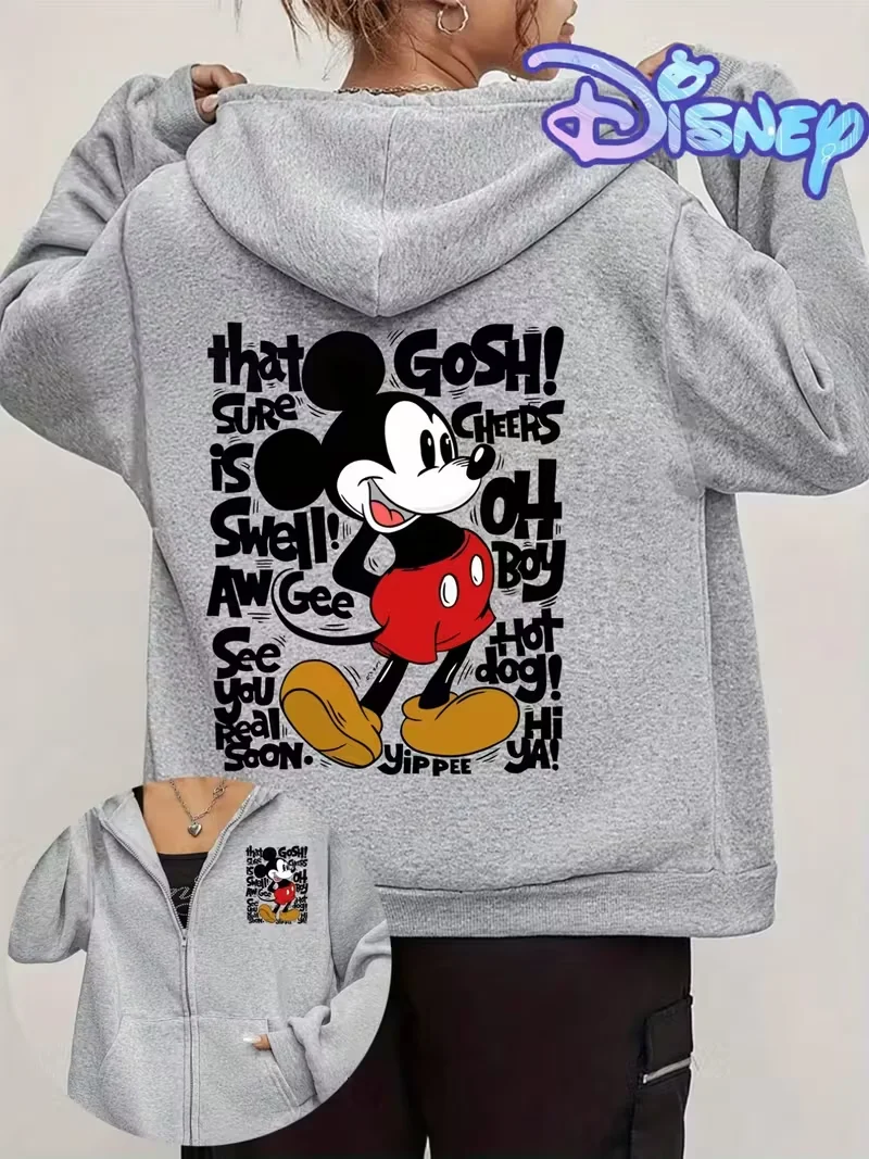 ミッキーマウスペット犬ジッパーパーカースウェットシャツフリース女性男性綿秋冬プルオーバーオーバーサイズパーカー長袖コート