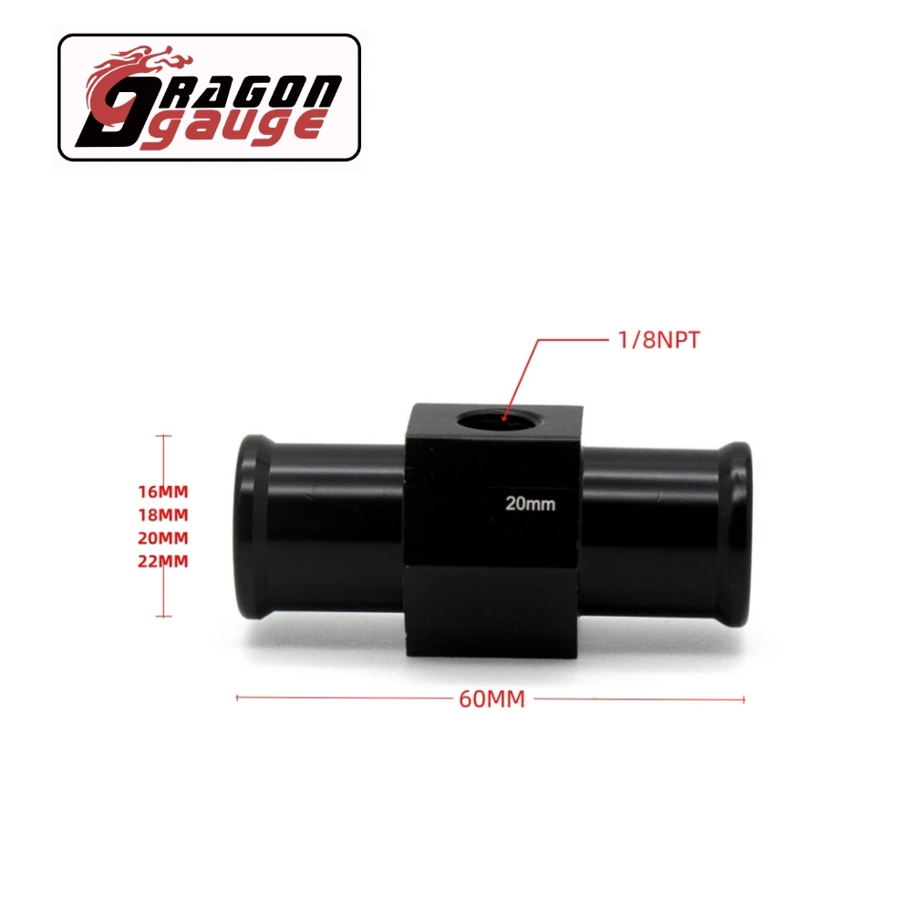 「DRAGON」 52mm Car Digital Water Temperature Gauge 40~150 ℃ With Water Temp Sensor Water Temp Joint Pipe Sensor Adapter 1/8NPT