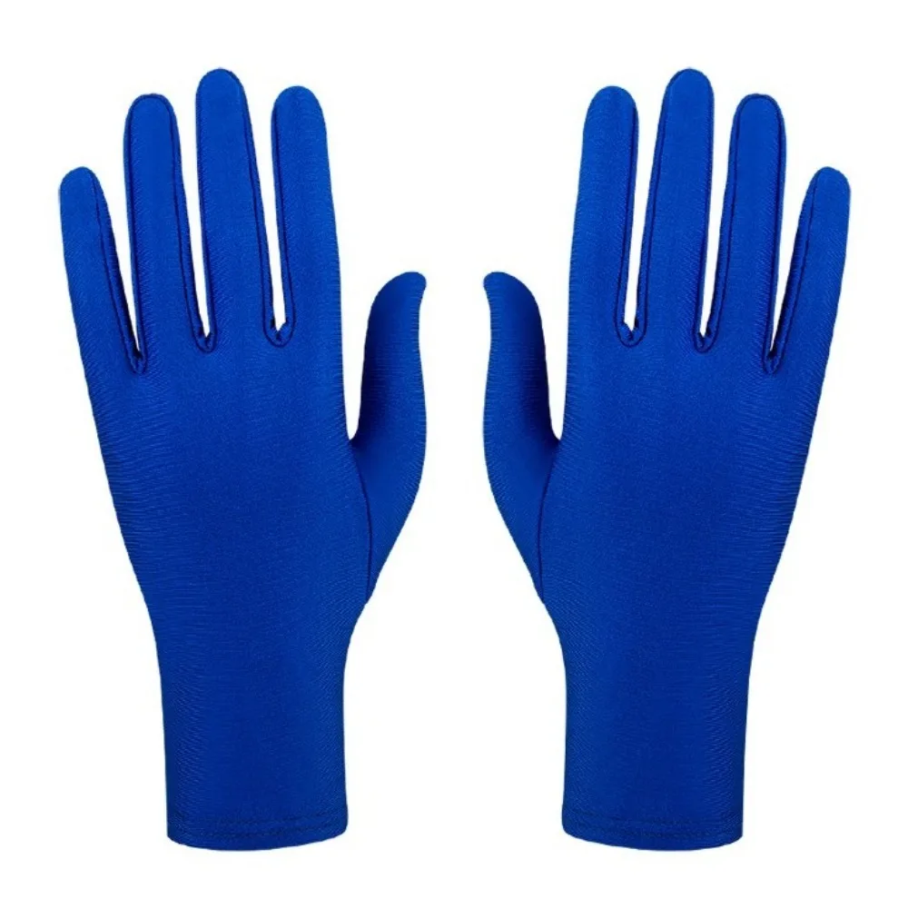 New Party Dress Performance Gloves Solid Color Spandex Mittens Full Fingers Sunscreen Gloves Summer