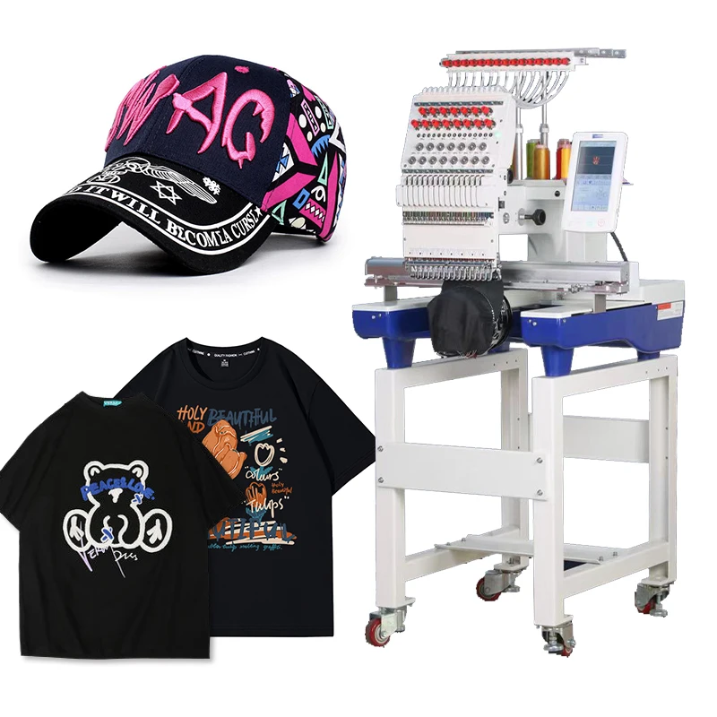 Yinghe High Speed Digital Computer Logo Embroidered Machine Single Head 15 need.les Cap/flat/garment Automatic Embroidery Machin