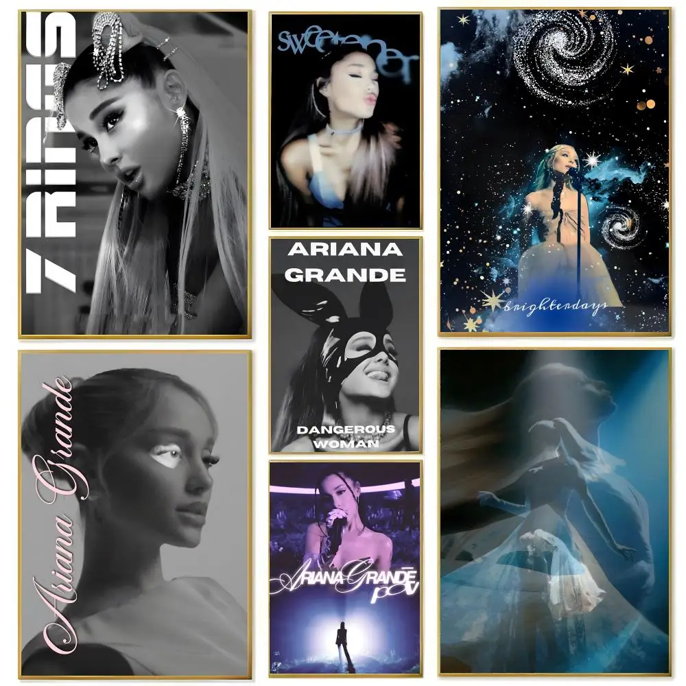 Singer-A-Ariana G-Grande-E Poster Wall Art Print Art Suitable for Living Room Bedroom Bar Parlor Home Decor Gift