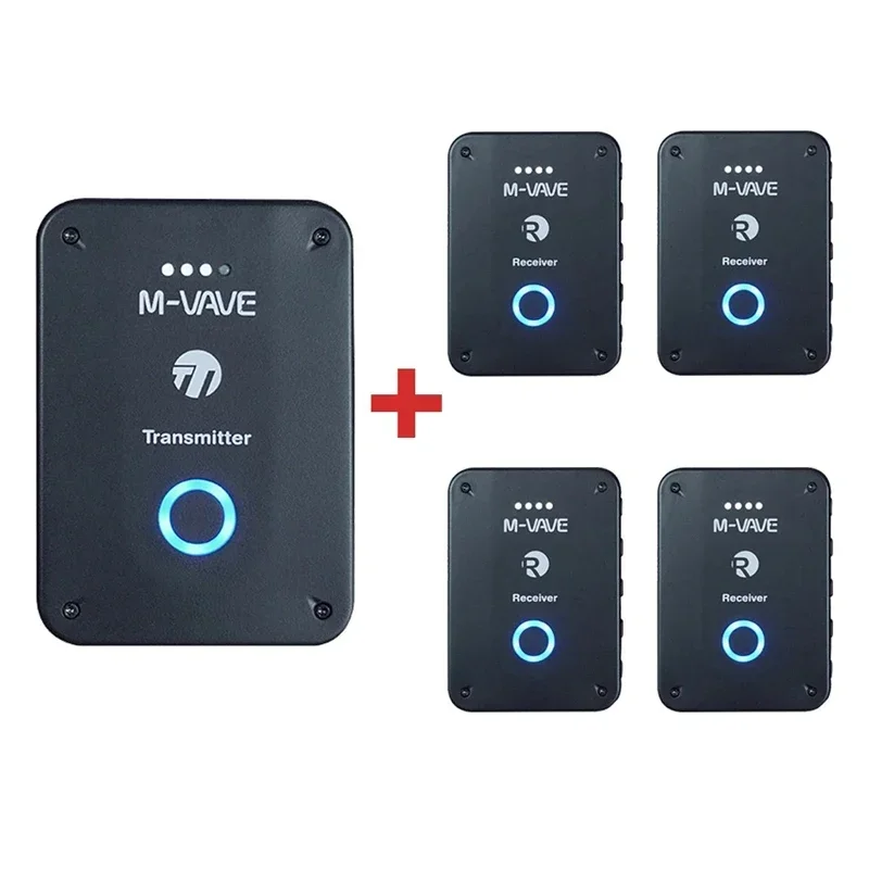 

M-vave WP-9 2.4Ghz Wireless Earphone Monitor Rechargeable Transmitter with Mute Function,4 Receivers with Volume Button