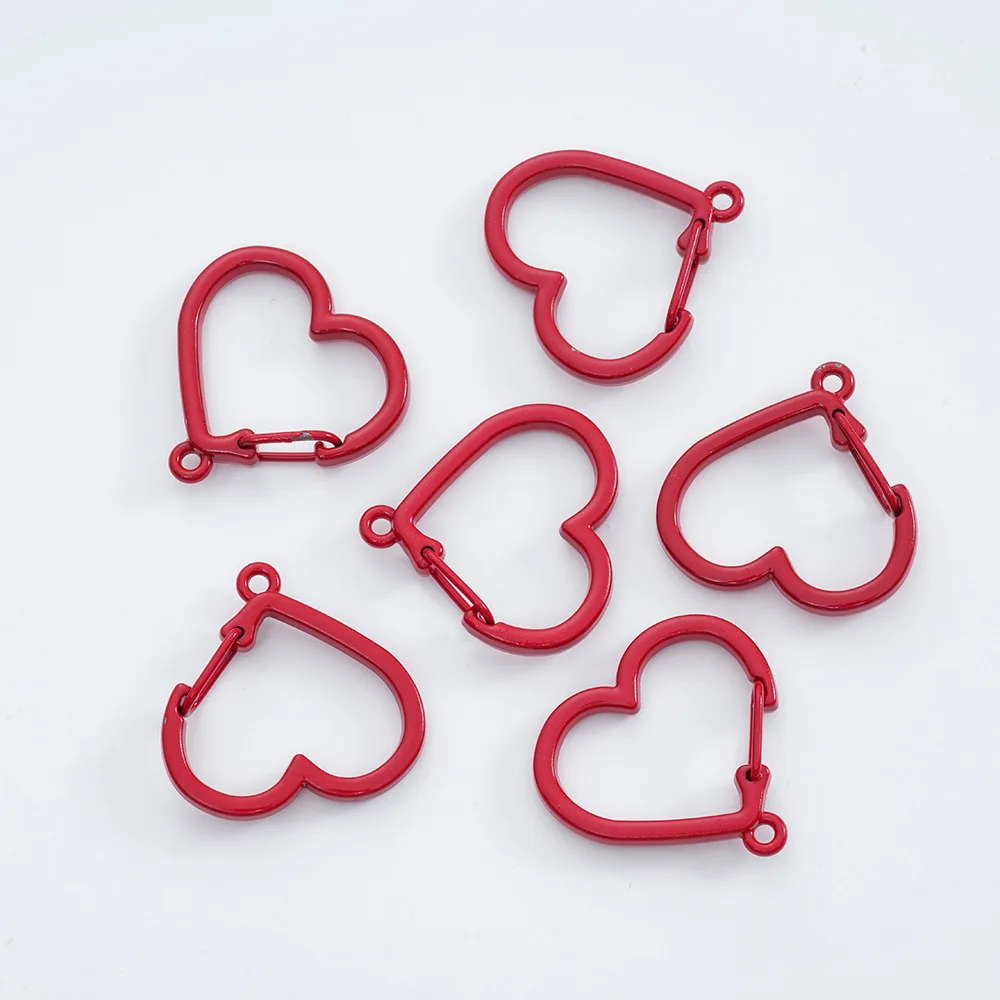 5 قطعة المعادن الملونة الحديد المفاتيح Keyrings الدورية مشبك القلب جراد البحر المشابك السنانير لصنع المجوهرات سلسلة مفاتيح اكسسوارات