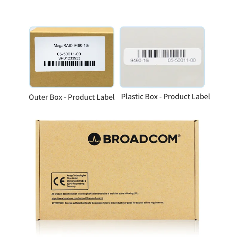 Originele Broadcom MegaRAID 9460-16i 8G Cache 16-poorts Tri-Mode opslagadapter die SAS, SATA en NVMe ondersteunt