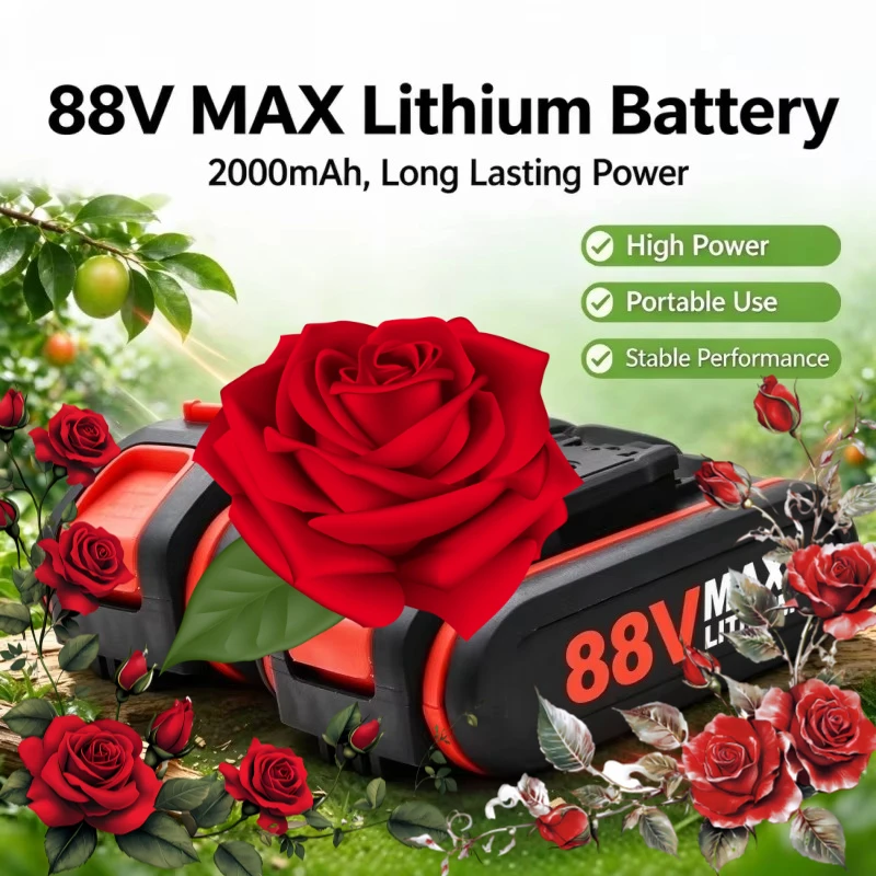 Upgraded One-Hand Electric Chain Saw, High Power Logging & Branch Trimming Electric Saw, 88V 2000mAh 18650 Li-ion Battery