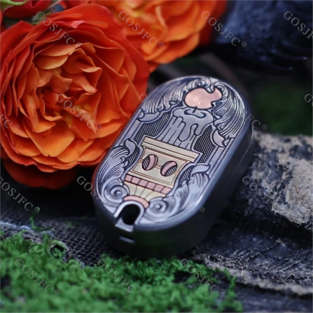 FZEDC F2 Candela magica Meccanica a cricchetto denso Titanio Intaglio del dito Fidget Slider Giocattolo di decompressione