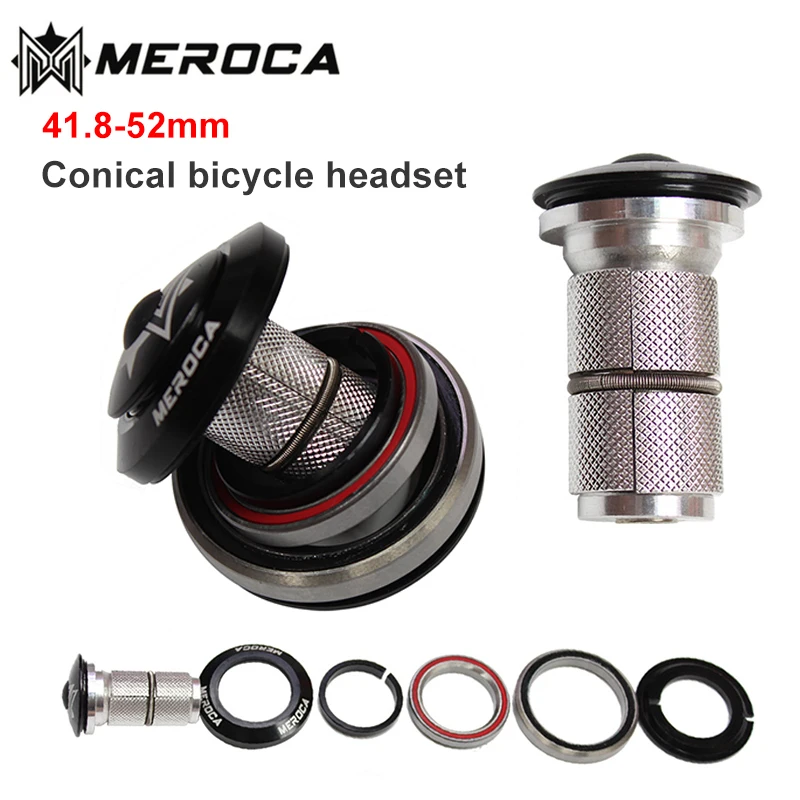 

Bicycle headset 41.8/42-52mm CNC built-in bearing MTB road bike plug cone frame IS42 IS52 steering column integrated system