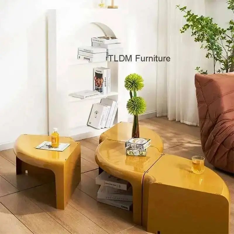 

Round Color Side Table Creative ABS Nordic Plastic Coffee Tables Designer Living Room Furniture Modern Home Storage Corner Table