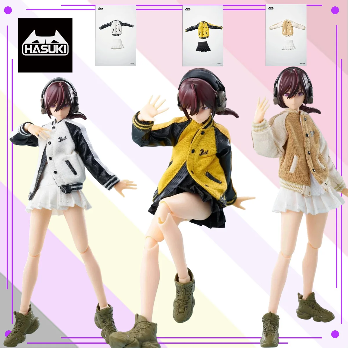 

In Stock Original HASUKI CS014A CS014B CS014C 1/12 Clothes Set for Action Figure Doll Costume Accessory Pack