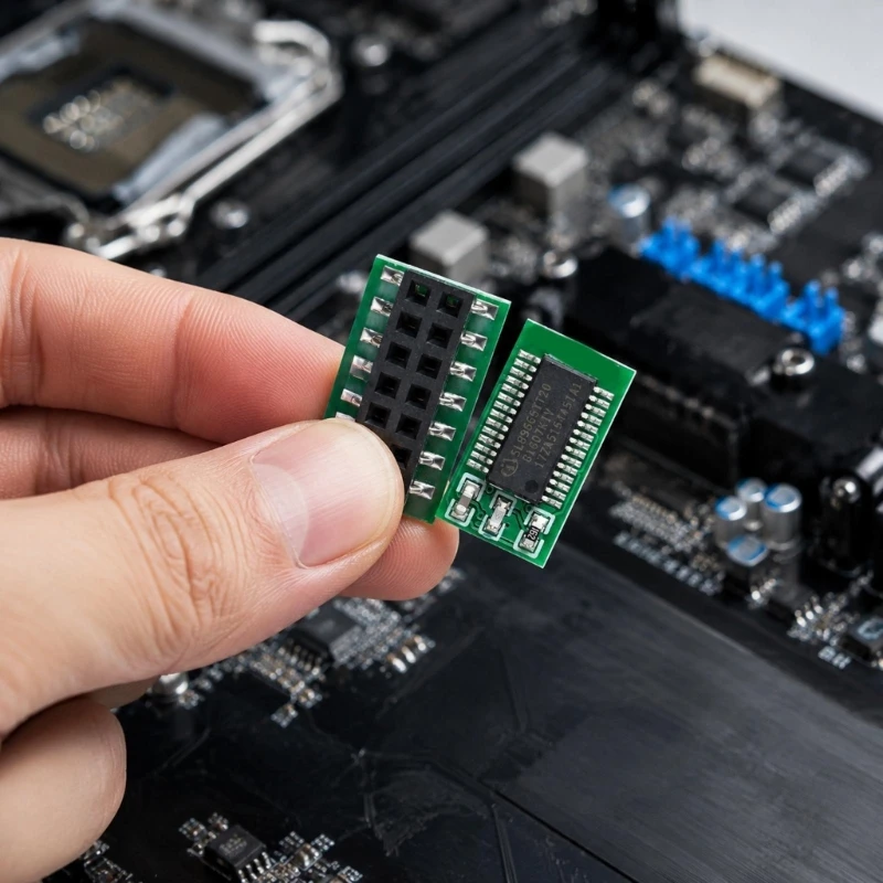 Platform Security Module TPM2.0 LPC Security Board for Desktop Mainboard Header Support, Small-Format Chip Module F19E