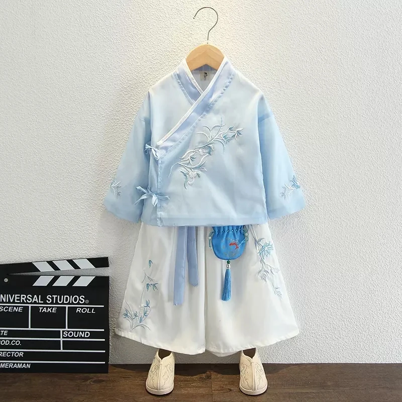 Children's Chinese Hanbok Boys Fall Handsome Ancient Clothes Baby Spring and Autumn Tang Suit Boys Performance Clothing Suit