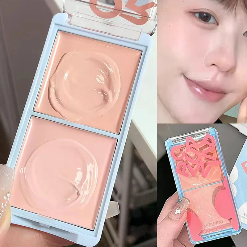 Cappuvini Two-tone Face Brightening Cream Highlight Expansion Facial Highlighter Palette Natural Blush Moisturizing Matte Rouge