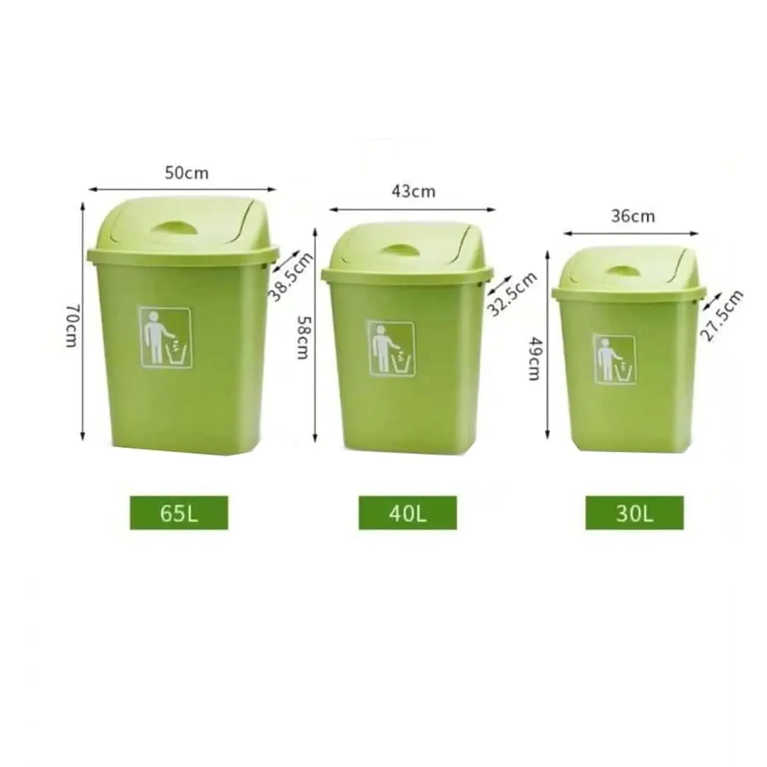 Large Capacity Outdoor Plastic Trash Can with Cover Shake Lid Garbage Bin for Restaurants Home Office Garden (40L)