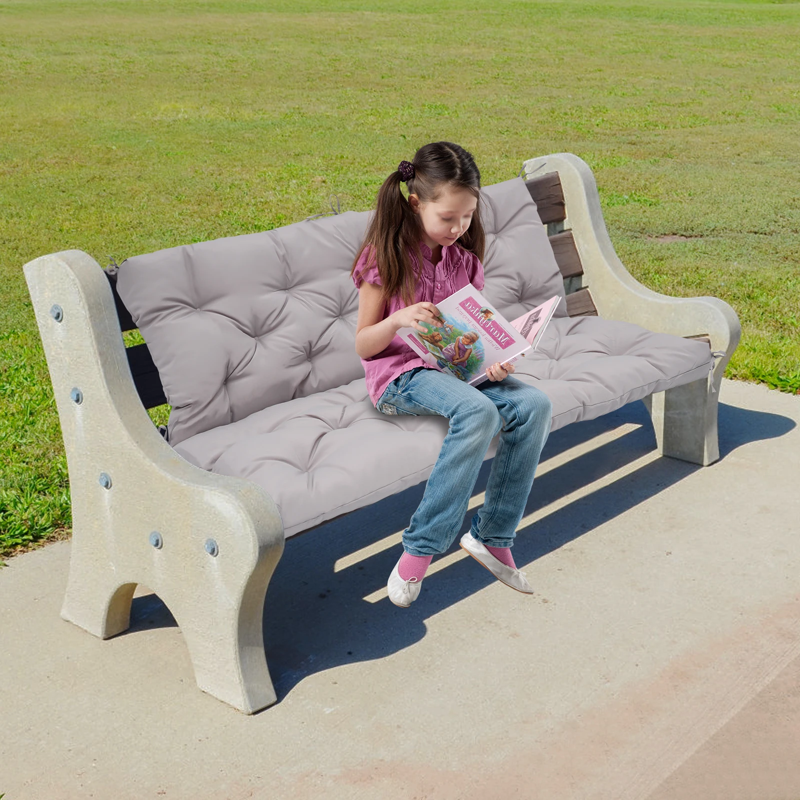 

Светло-серая подушка для скамейки (47,24x39,37 дюйма) — сборка не требуется, холодный воздух, останавливает пухность, использование в помещении/на открытом воздухе (за ограждения/террасы)