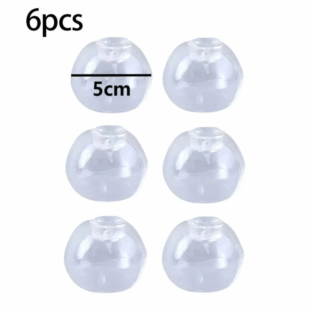 6Pcs TPR Clear Empty Ball Transparent Elastic Stretchable Squishy Empty Shell Round Spherical Shape Thick Wear Resistant