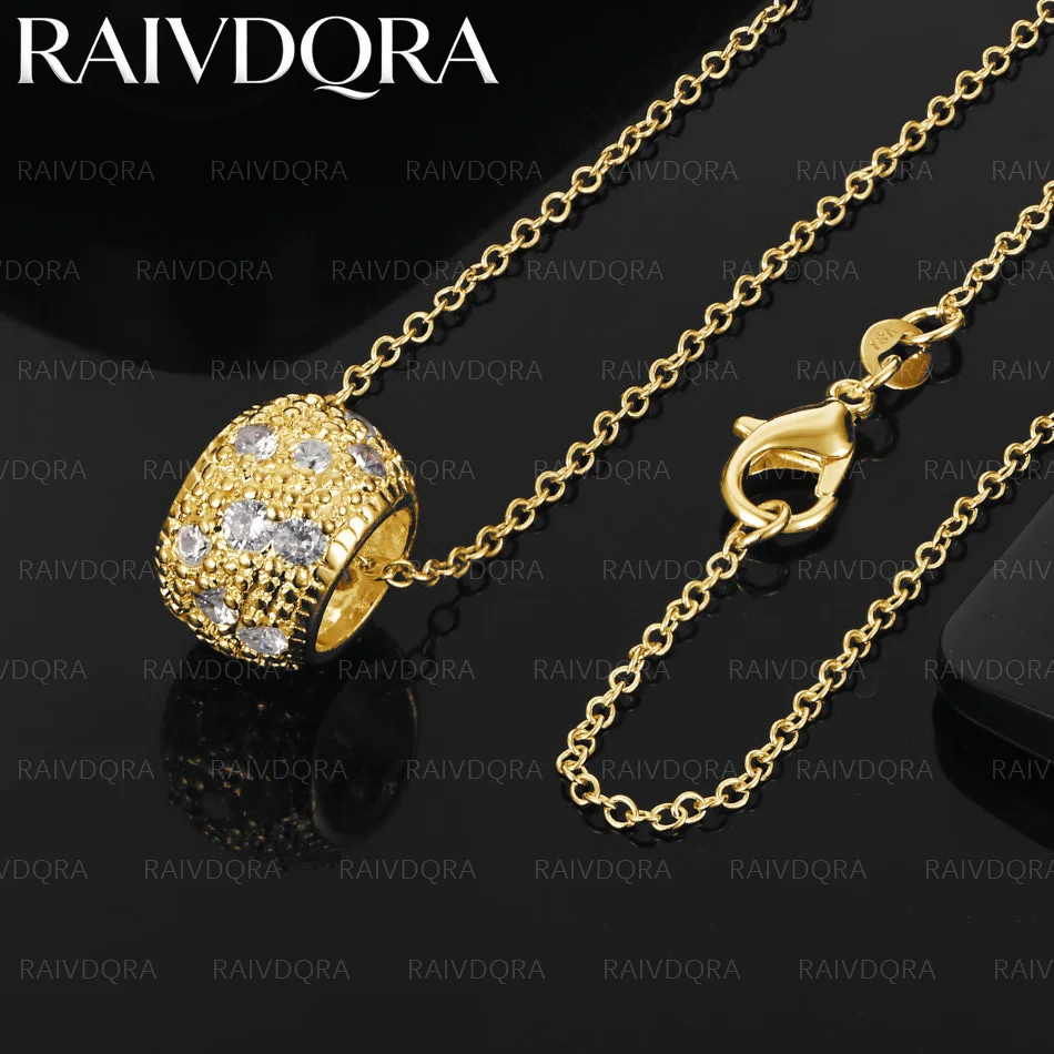 18K Gold Plated 40-75cm Zircons Ball Pendant Necklace For Women Men Creativity Gifts Street All-match Party