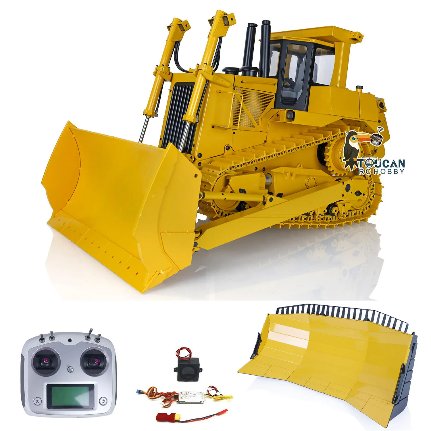 

1/14 JDModel D10T DXR2 RC Hydraulic Bulldozer Metal Remote Control Dozer with Upgraded Blade 201 Sounds Trucks Cars THZH1762