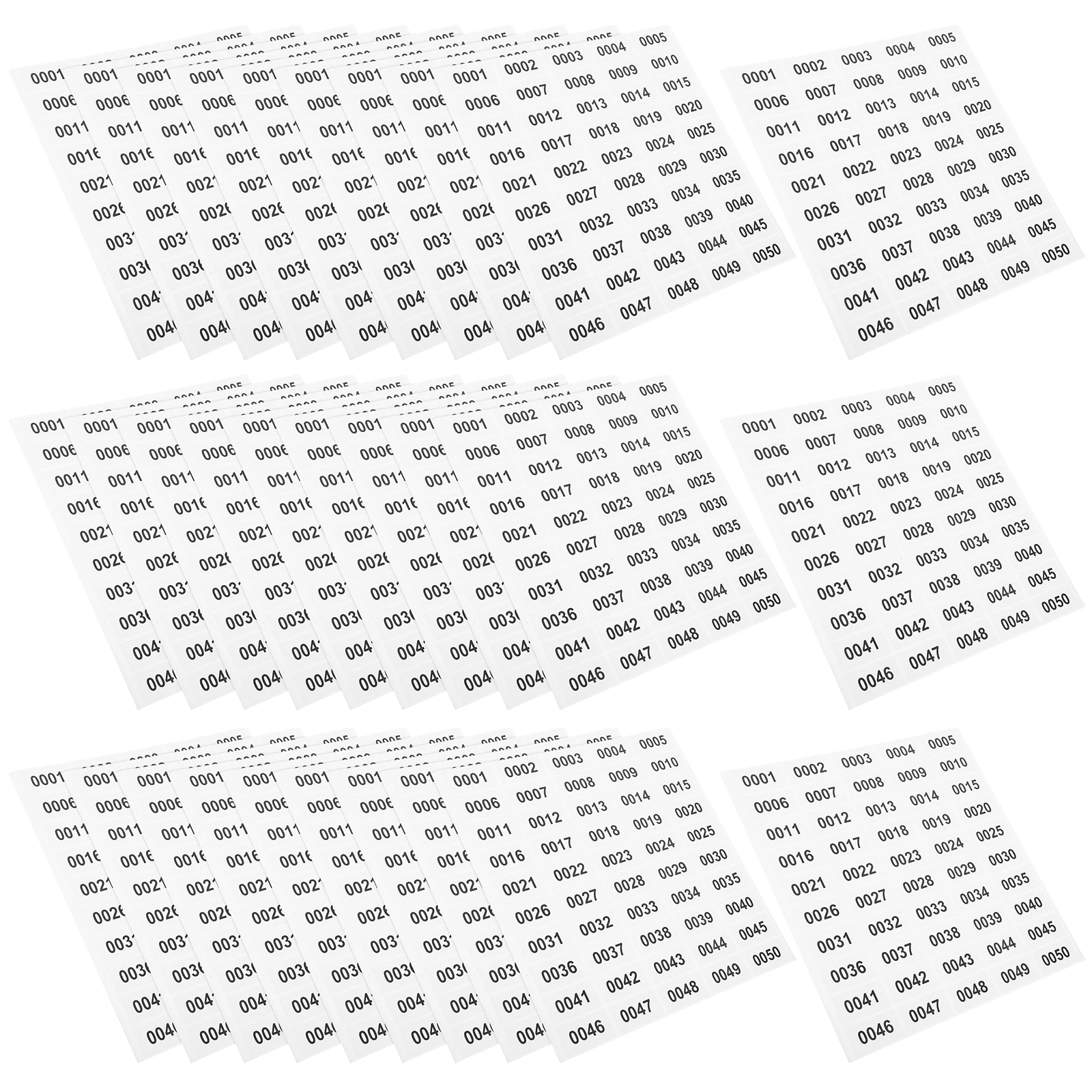 

20 Sheets Number Stickers Rectangular Digital Labels for Organizing Files Folders Inventory Management Storage Boxes