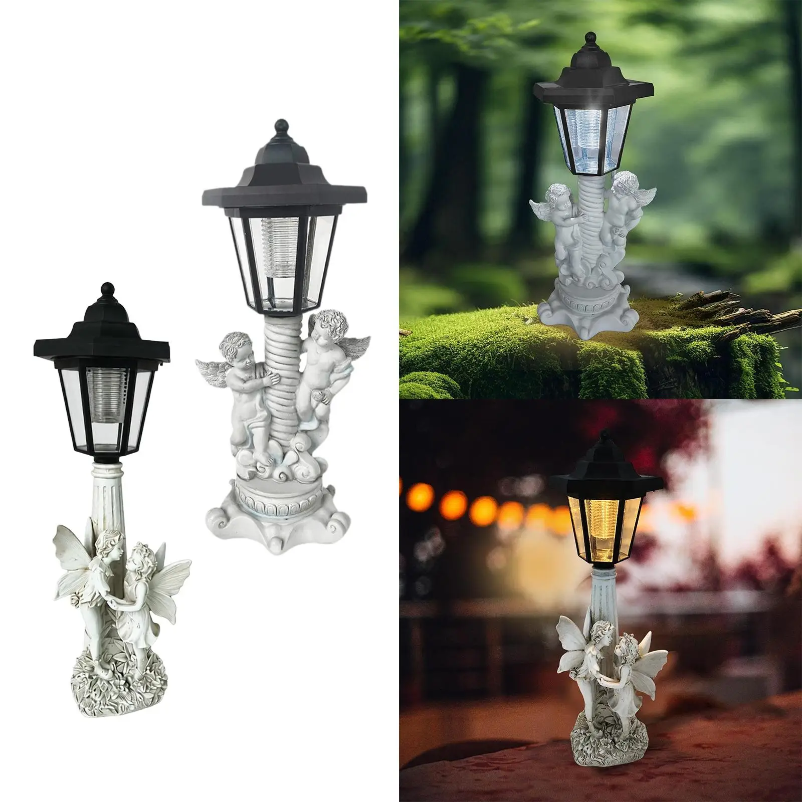 

Садовая фигурка ангела на солнечной энергии, из смолы, с LED-подсветкой, для украшения газона, патио, балкона, двора