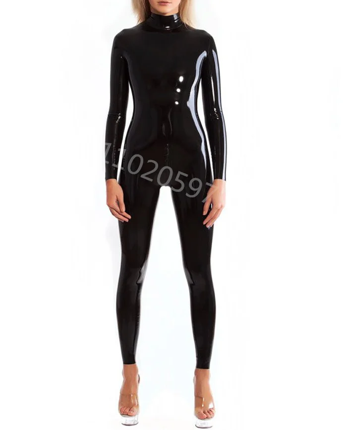 

Handmade Latex Tights Fetish Rubber Woman Catsuit Neck Entry Rubber Bodysuit Catsuit Rubber Zentai Suit With Crotch Zip