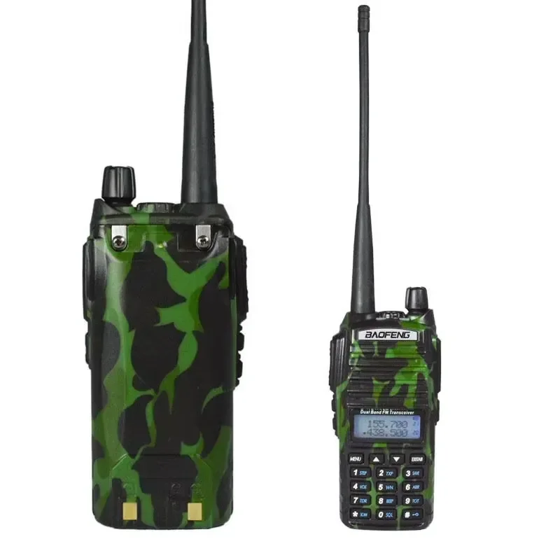 BOLRZO Suitable for BF UV-82 camouflage walkie-talkie 5W two-way radio with 1800mAh battery, range up to 3-8 kilometers,