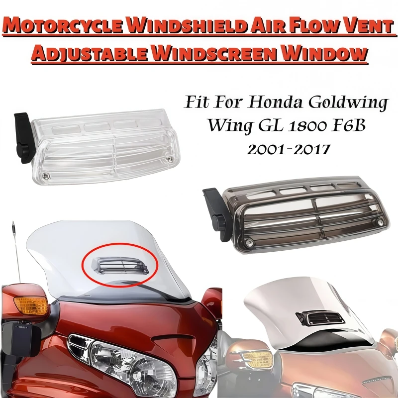 Fit For Honda Goldwing GL1800 Gold Wing GL 1800 F6B 2001-2017 Motorcycle Windshield Air Flow Vent Adjustable Windscreen Window