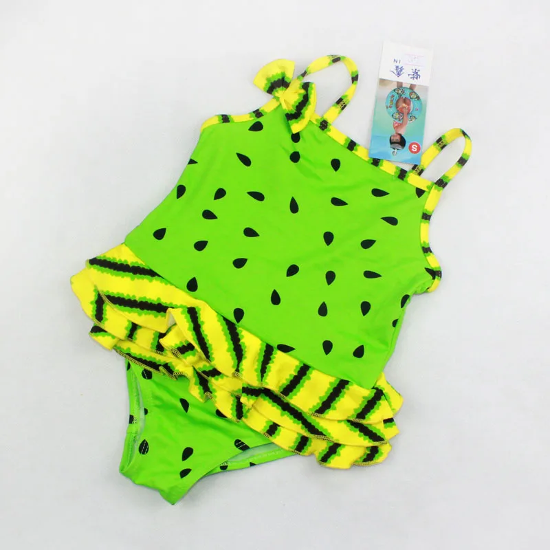 2022 Summer Limit Cute Kids Clothing Baby Girl Swimwear Watermelon Cartoon Fruit Print One Pieces Children Girls Swimsuits