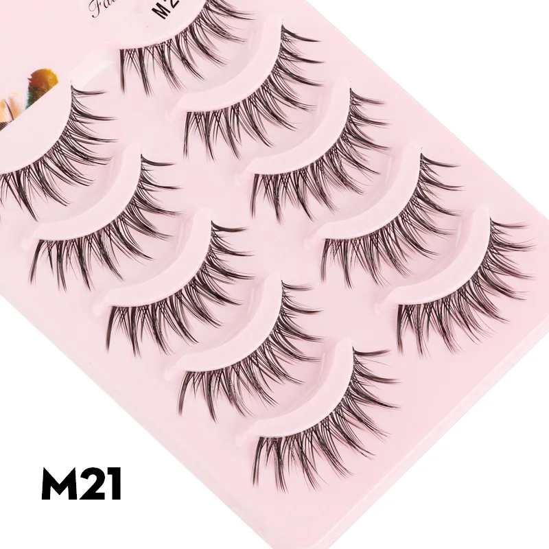 3/5pairs New Manga Eyelash Wispies Lashes Invisible Band Natural False Eyelashes Daily Makeup Extension Lashes 3D Long Cilios